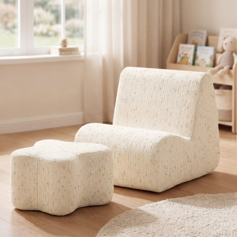 Children's Sofa / Sectional, Linen-White