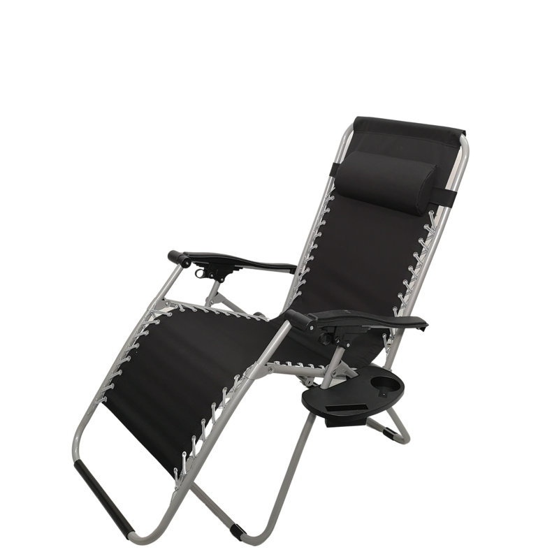 Samuel Alexander Metal Outdoor Lounge Chair, Black/Silver