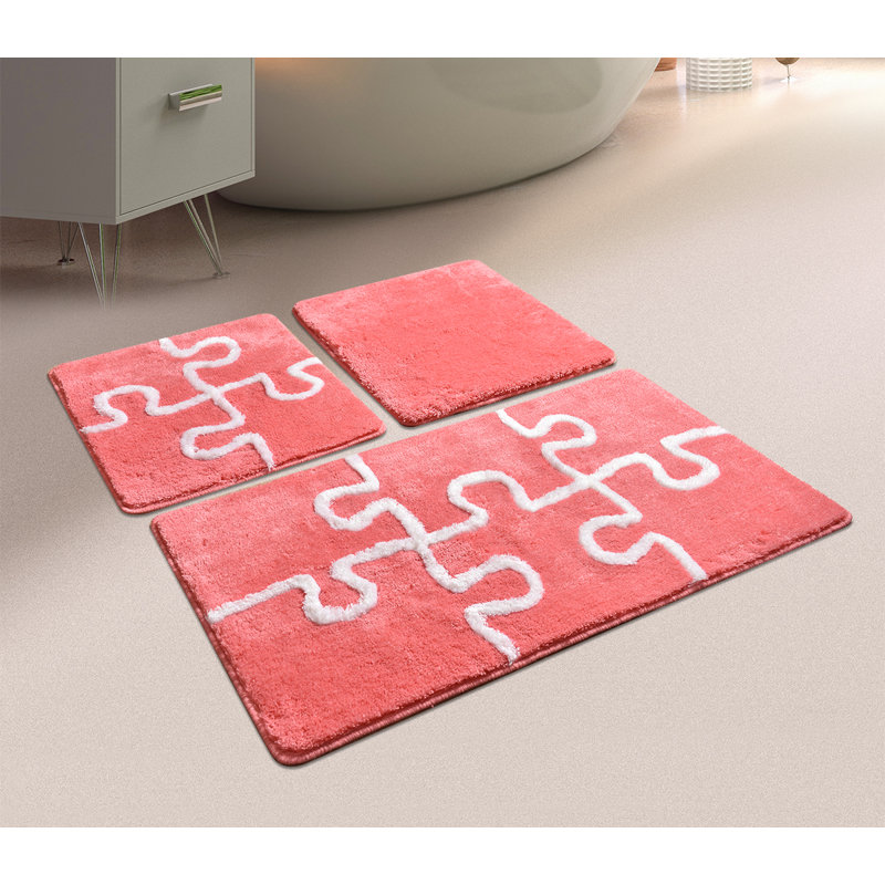 Ensemble de tapis pour salle de bain 3 pièces puzzle Armentrout
