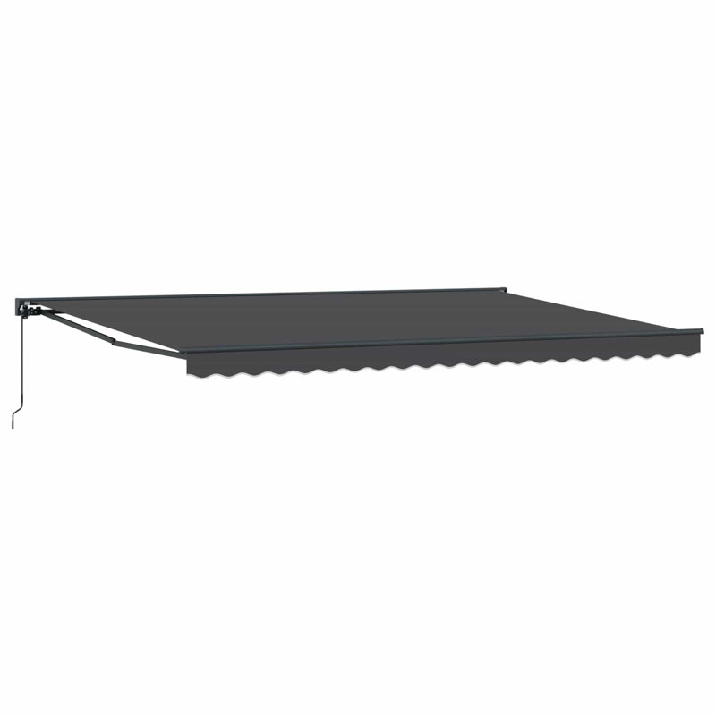 VidaXL Polyester Cover Retractable Patio Awning, Burgundy/White, 165cm H x 500cm W x 300cm D