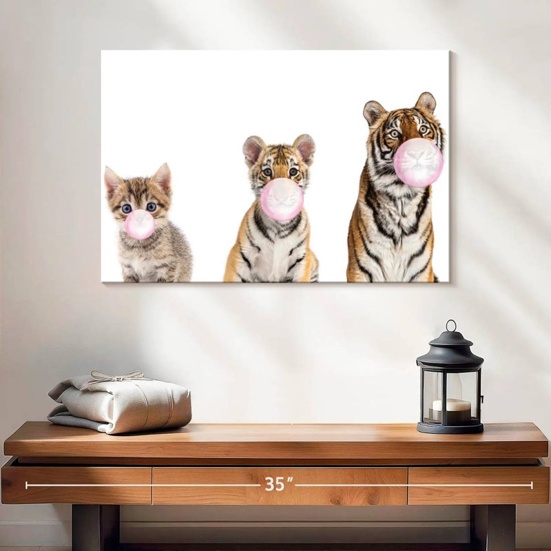 Bubble Gum Tigers sur toile, H 16 po x l 24 po x P 1,25 po