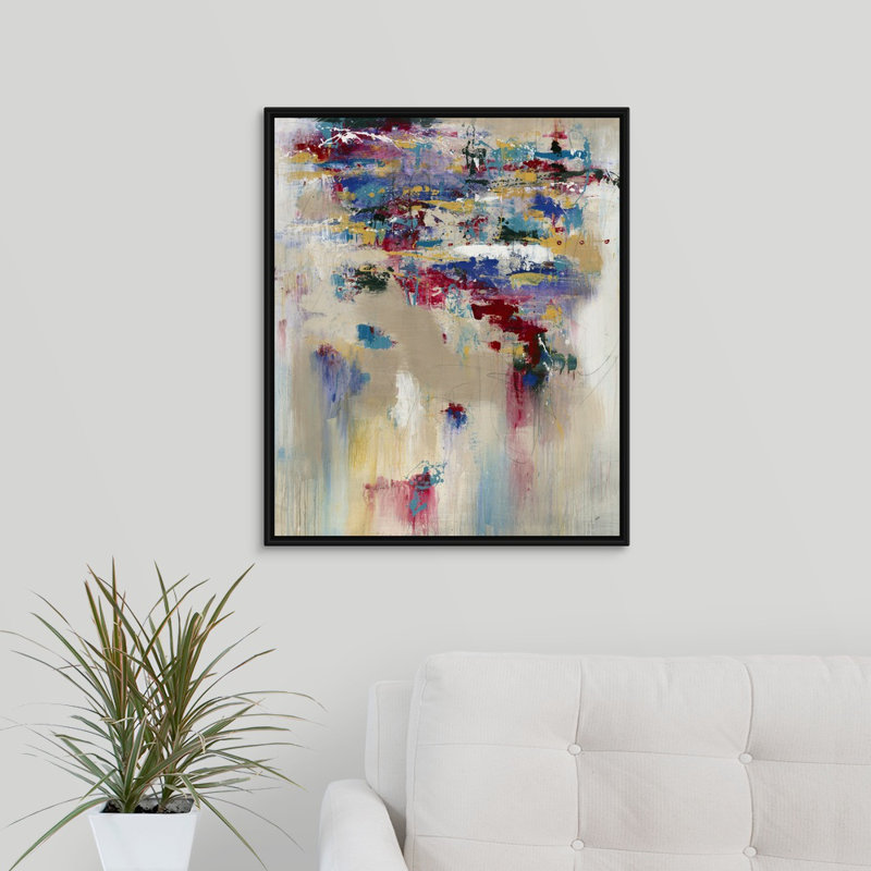 « full spectrum », peinture sur toile, H 25,7 po x l 21,7 po x P 1,75 po, Cadre flottant noir