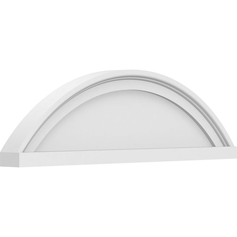 2"P Segment Arch Smooth Architectural Grade PVC Pediment, 7" H  x 24" W  x 2" D