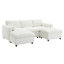 Canapé modulaire de 86,5 po en forme de U avec poches de rangement, 2 repose-pieds mobiles, coussins d'accoudoirs, combinaison libre, canapé moderne à 5 places pour salon et appartement, chenille-248717111
