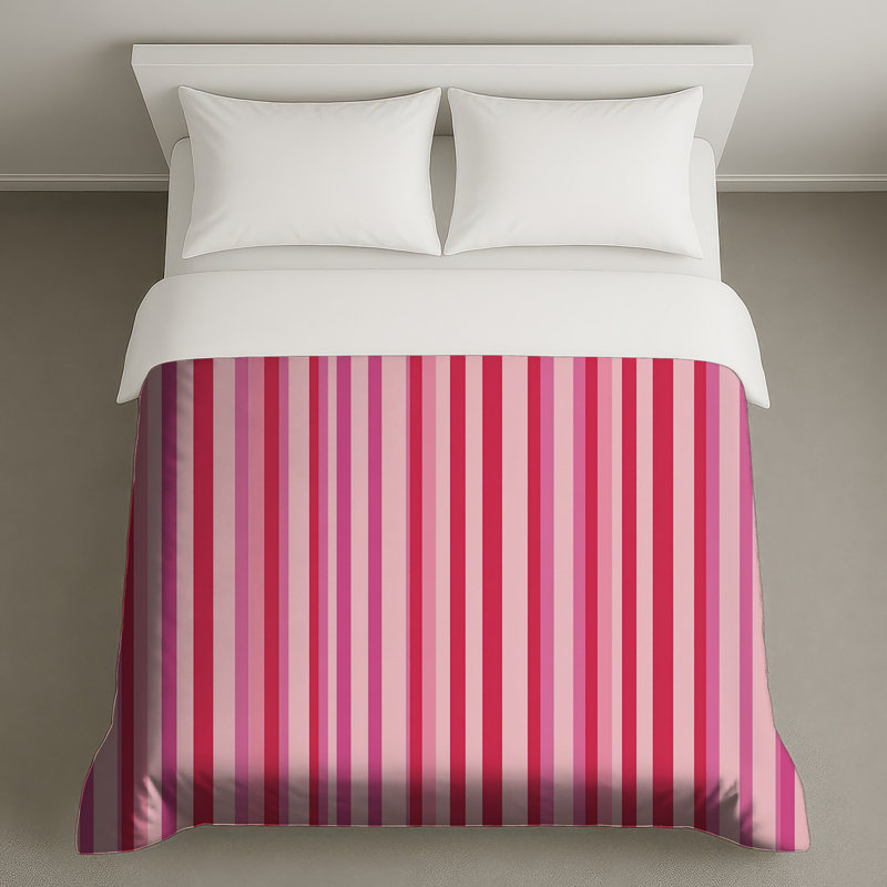 Pink Stripes Bedding Pattern Duvet Cover Modern, Twin