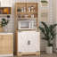 Garde-manger à 2 portes avec 3 tablettes - Compartiment de cuisine moderne, amplement de rangement pour la salle à manger, électroménagers, espace de rangement
