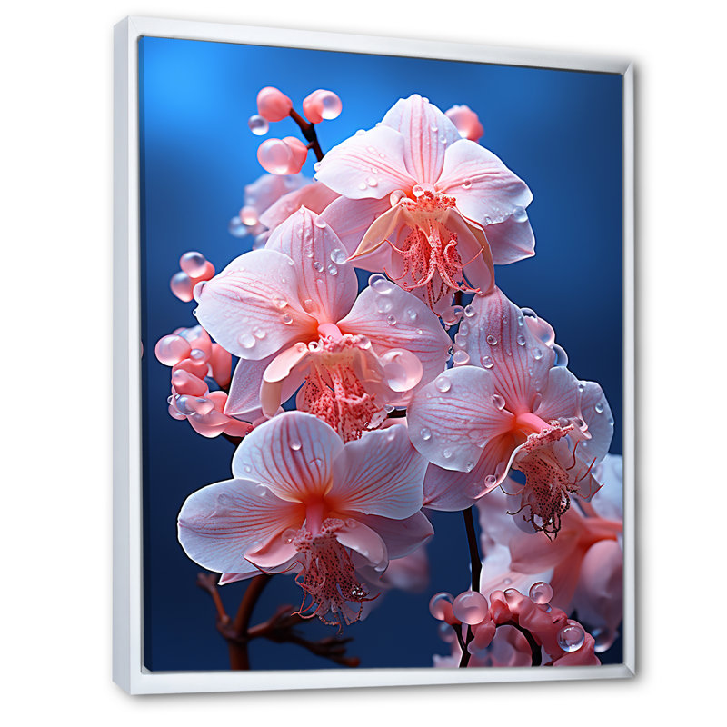 Magnifiques orchidées harmonieuses, H 40 po x l 30 po x P 1,5 po, Cadre flottant blanc