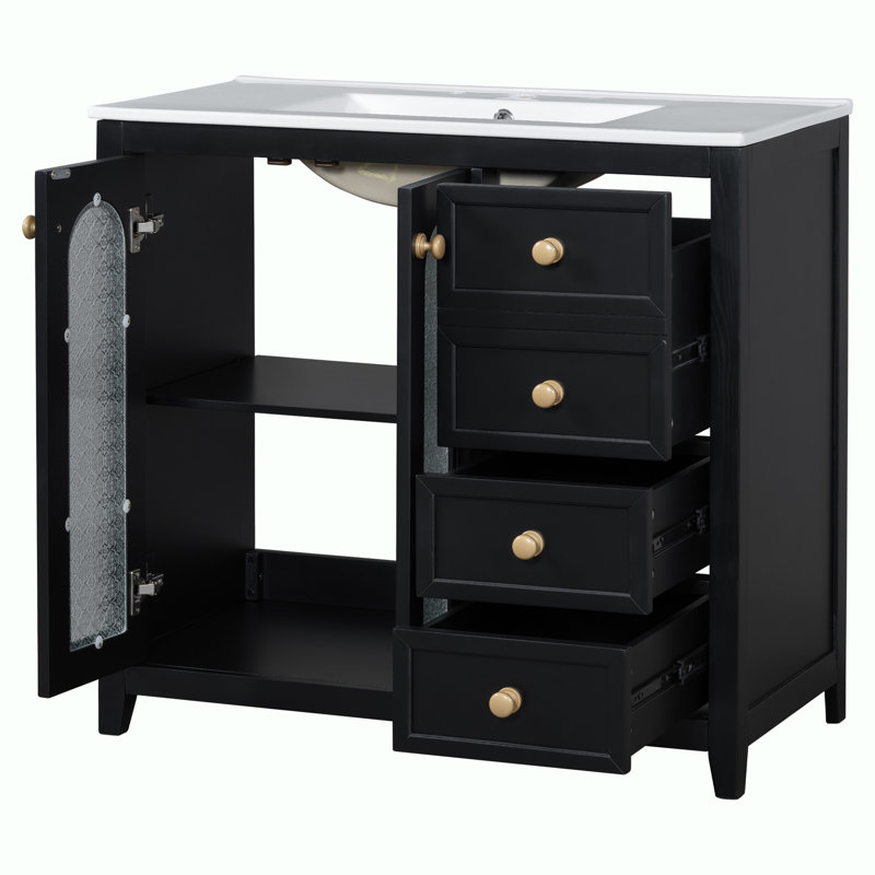 36-inch bathroom vanity, Black