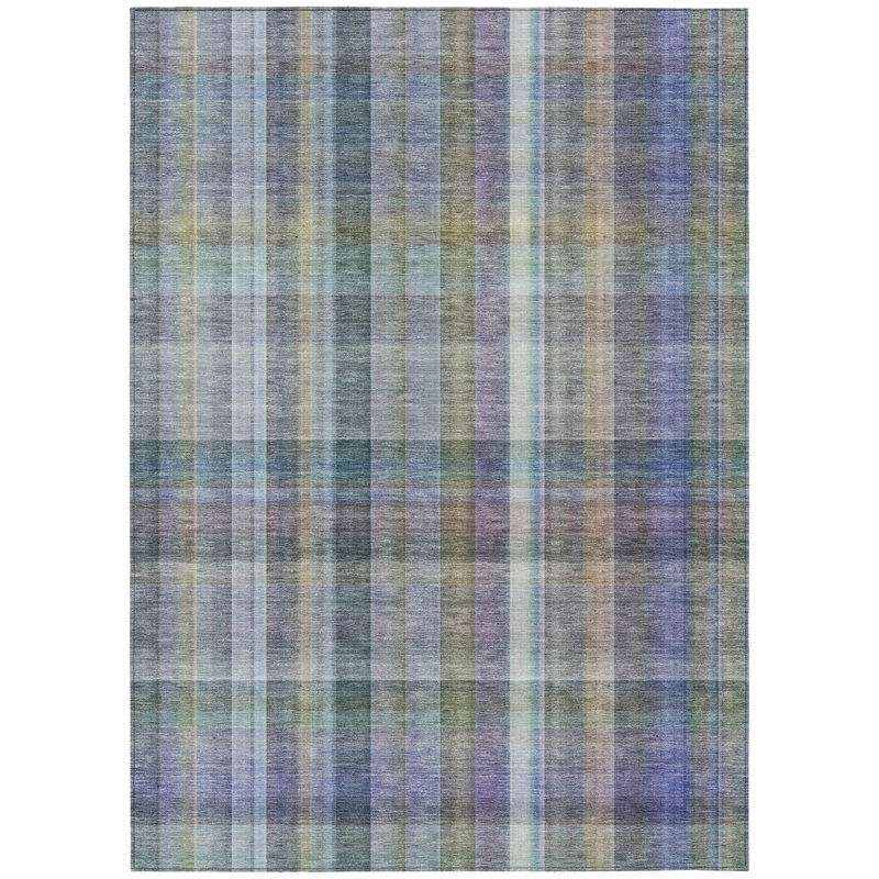 Tapis extérieur lavable antidérapant à carreaux vert 3 pi x 5 pi