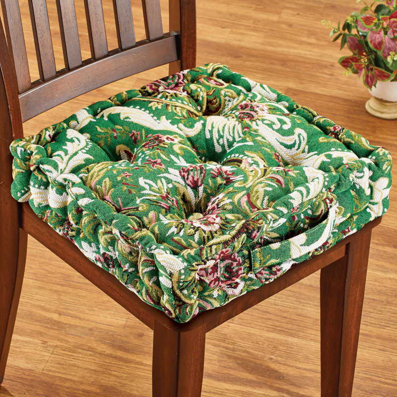 Outdoor 4.25'' Dining Chair Seat Cushion, Green