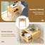 Bamboo Nightstand Farmhouse Bedside Table w/ Tempered Glass Decorated Drawer-14809688