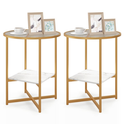 Melora Cross Legs Side Table Set