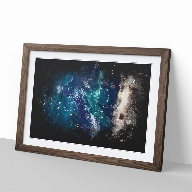 In Awe of the Ocean - Picture Frame Painting, Walnut, 27cm H x 36cm W x 2cm D