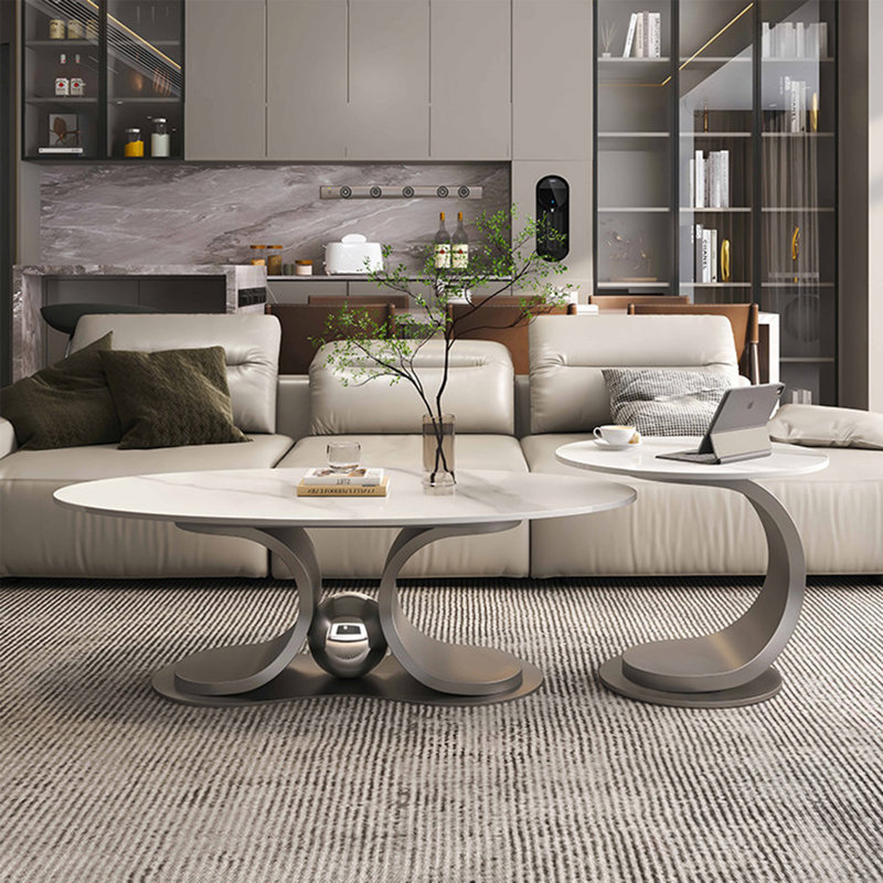 Table basse Luxury, H 15,7 po x L 51,2 po x l 27,6 po, Chrome chrome