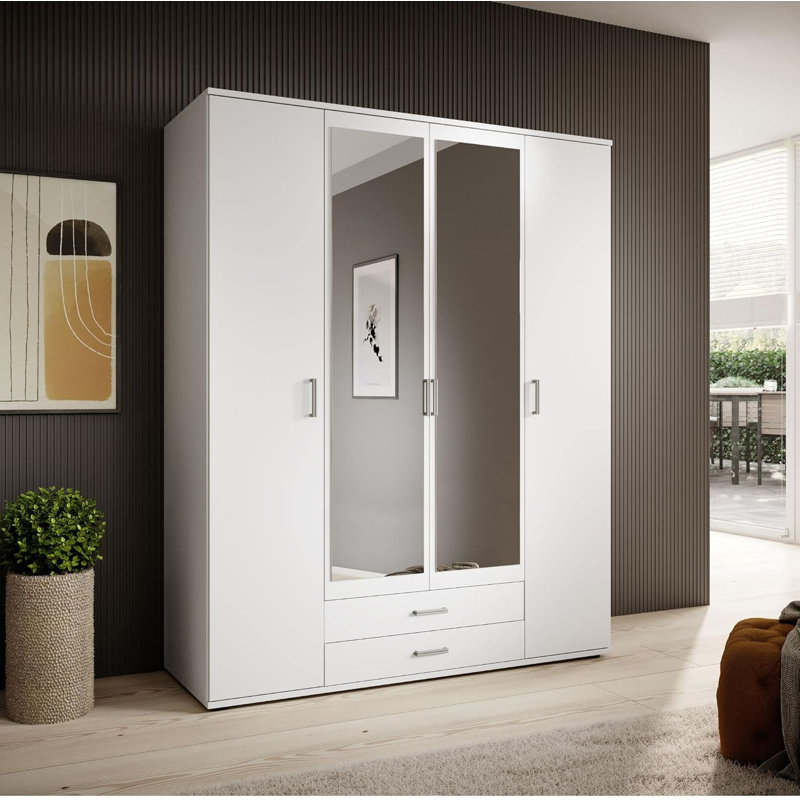 Qirat Manufactured Wood Wardrobe, White Matt