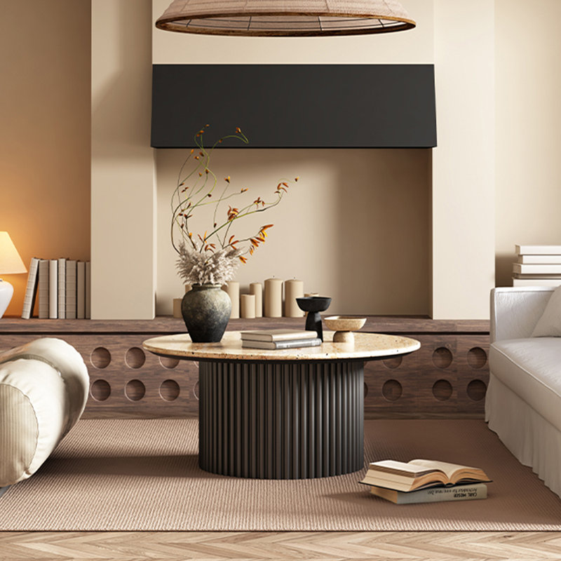 Table basse Light Luxury, Noir, H 13,77 po x L 23,62 po x l 23,62 po