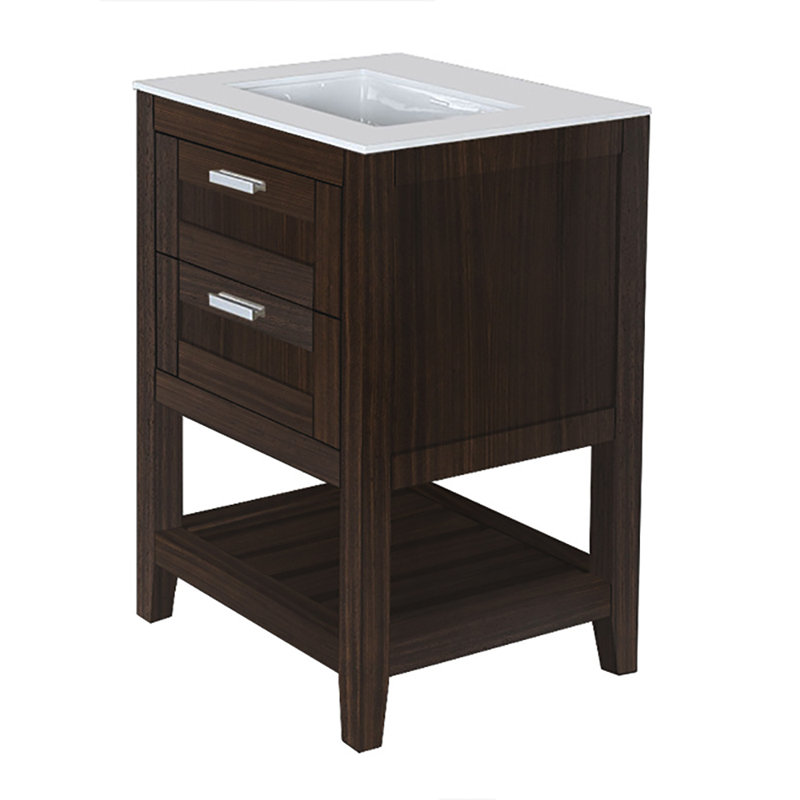 Stile 23.5'' W Single Vanity, Gray Zebra, Matte White, No Hole