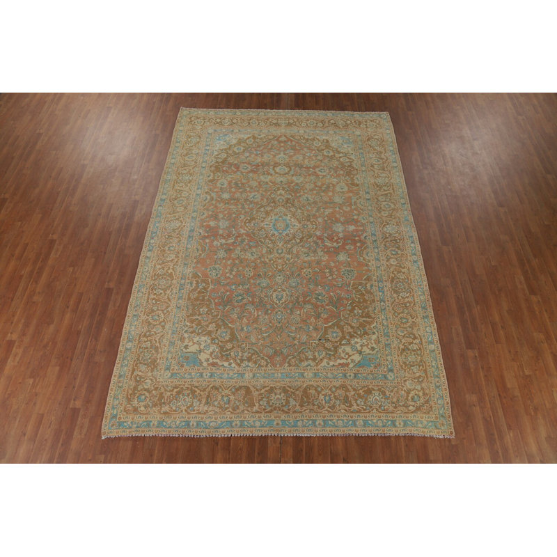 Tapis traditionnel délavé à motif floral 8 x 12