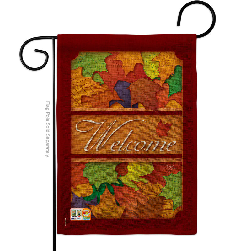 Polyester à 2 côtés 19 po de couleur automne drapeau de jardin