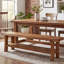 Banc de salle à manger en bois massif, banc de rangement à 2 niveaux avec tablette de rangement inférieure pour la cuisine, la salle à manger, finition en bois naturel