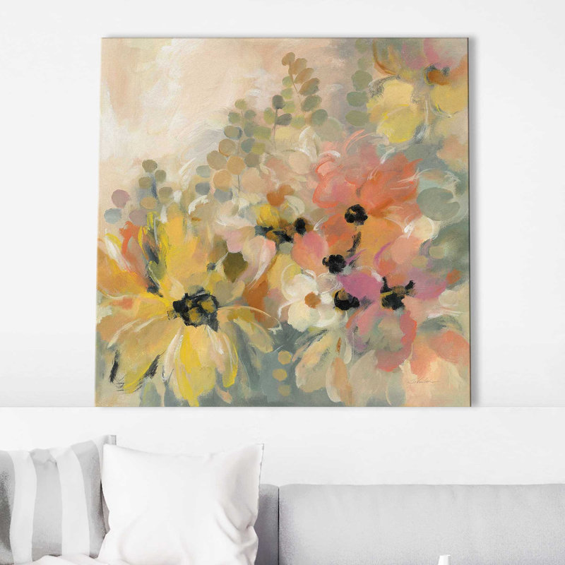 Lit de fleurs June - peinture, Toile tendue, H 18 po x l 18 po x P 1 po