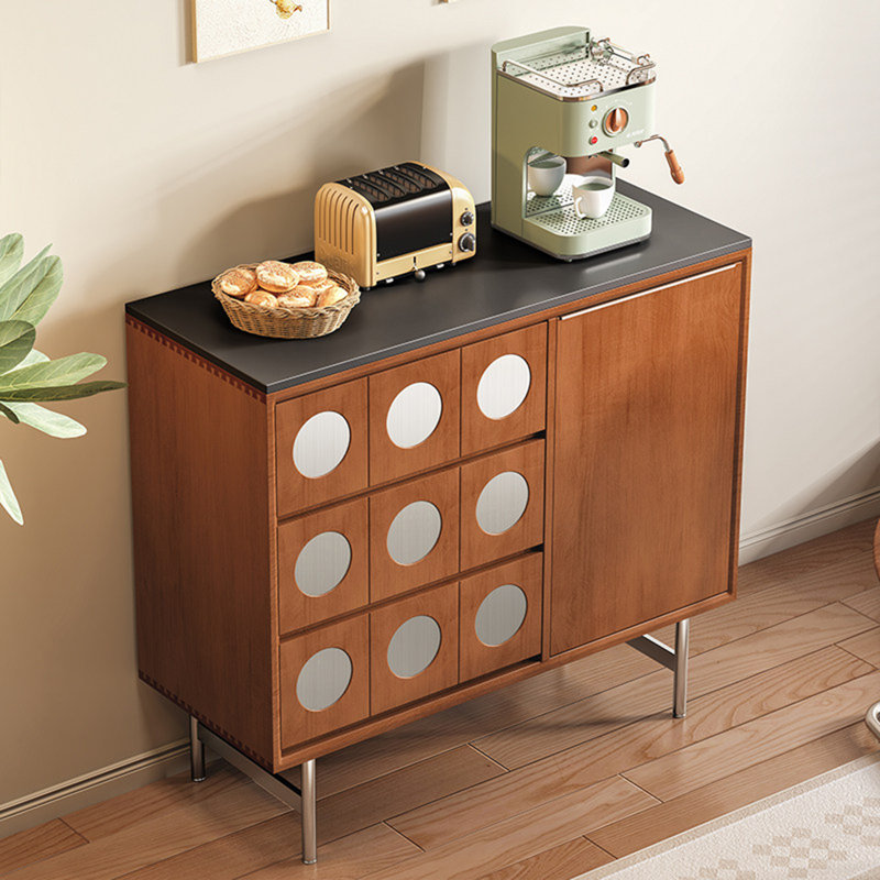 Buffet de 39,37 po en bois massif fritté de style moderne | Grand rangement pour le salon