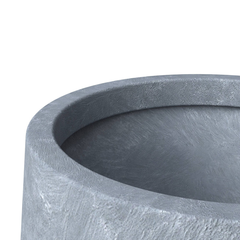Pot à fleurs fait à la main Weybright, H 12 po x l 11,8 po x P 11,8 po, Béton vieilli