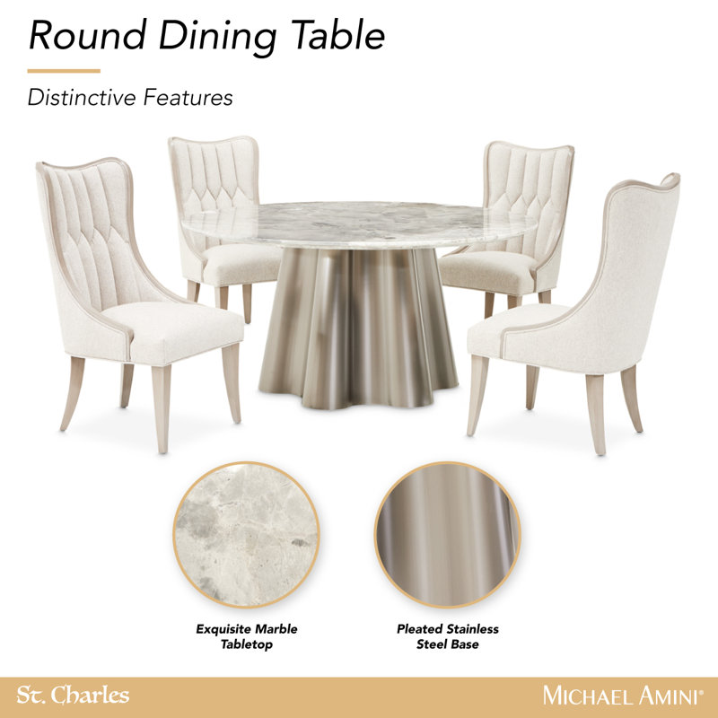 St. Charles Round Dining Table - Dove Gray