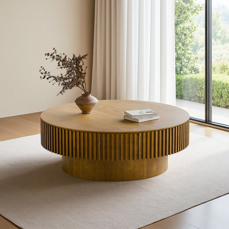 39.37'' Round Coffee Table With Storage