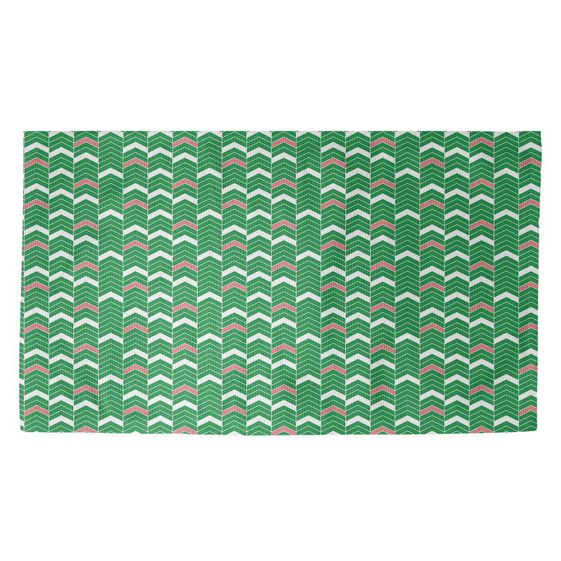 Tapis vert/rose fait main, Rectangle 2 pi x 3 pi