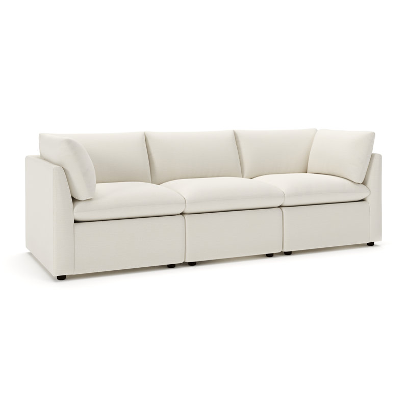 Canapé modulaire 96 po Kallie, Loppolo blanc cassé