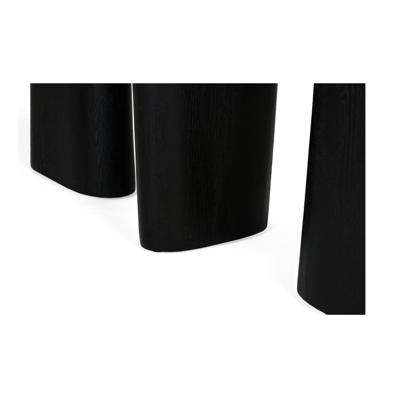 Console en bois massif de 52 po Daily, Noir