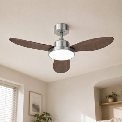 42" Ceiling Fan with Light, High Airflow Low Noise DC Motor, 6-Speed Reversible Airflow, Upgraded Premium ABS Blades