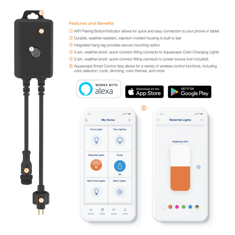 Smart Control Hub For Color Changing Lights Cord or Cable
