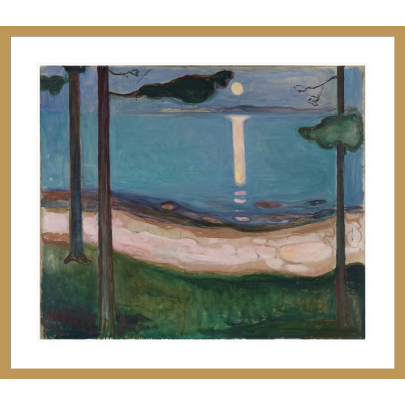 «Moonlight» par Edvard Munch, impression giclée sur cadre, H 33,5 po x l 38,4 po