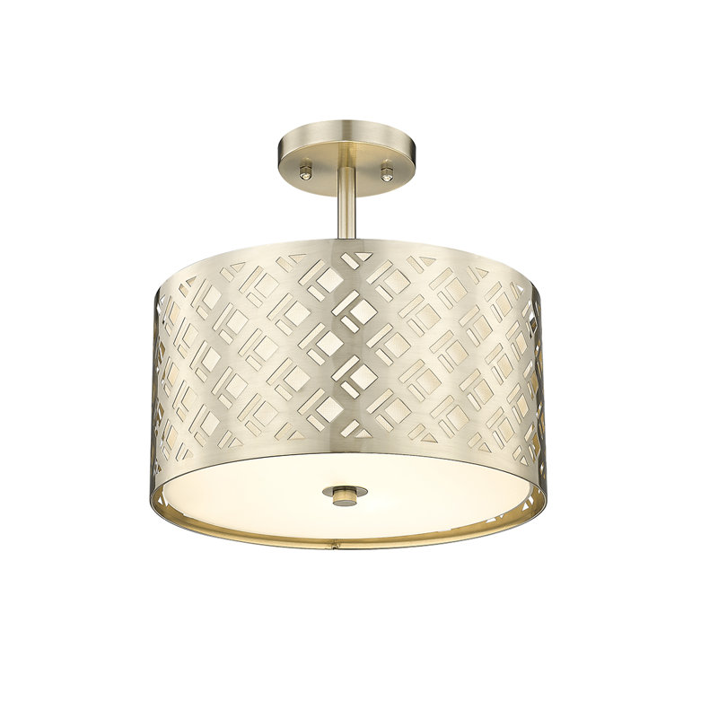 Keeya Semi Flush Mount, Modern Gold