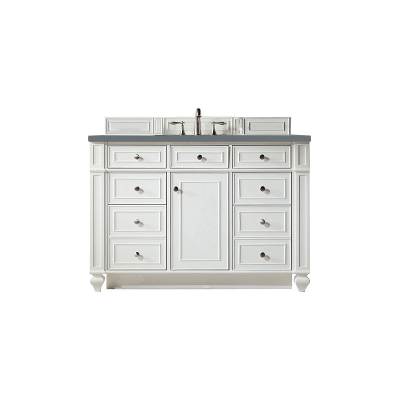 Bristol 48'' W Single Vanity, Bright White, Cala Blue, 8" Widespread