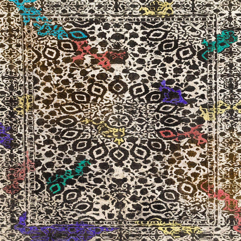 Tapis abstrait moderne 1603, Carré 3 pi