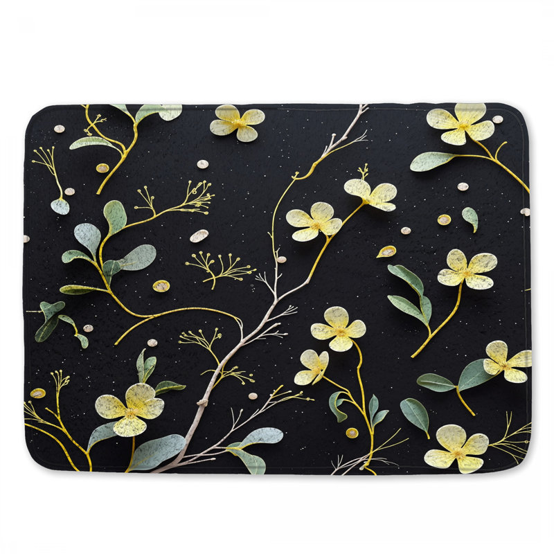 Tapis de bain floral, 34in W x 21in L
