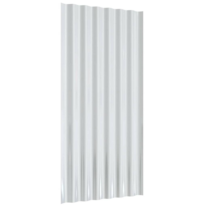 Ensemble de 12 panneaux de toiture ondulés en acier galvanisé anthracite 31,5 po x 14,2 po, style contemporain, Anthracite