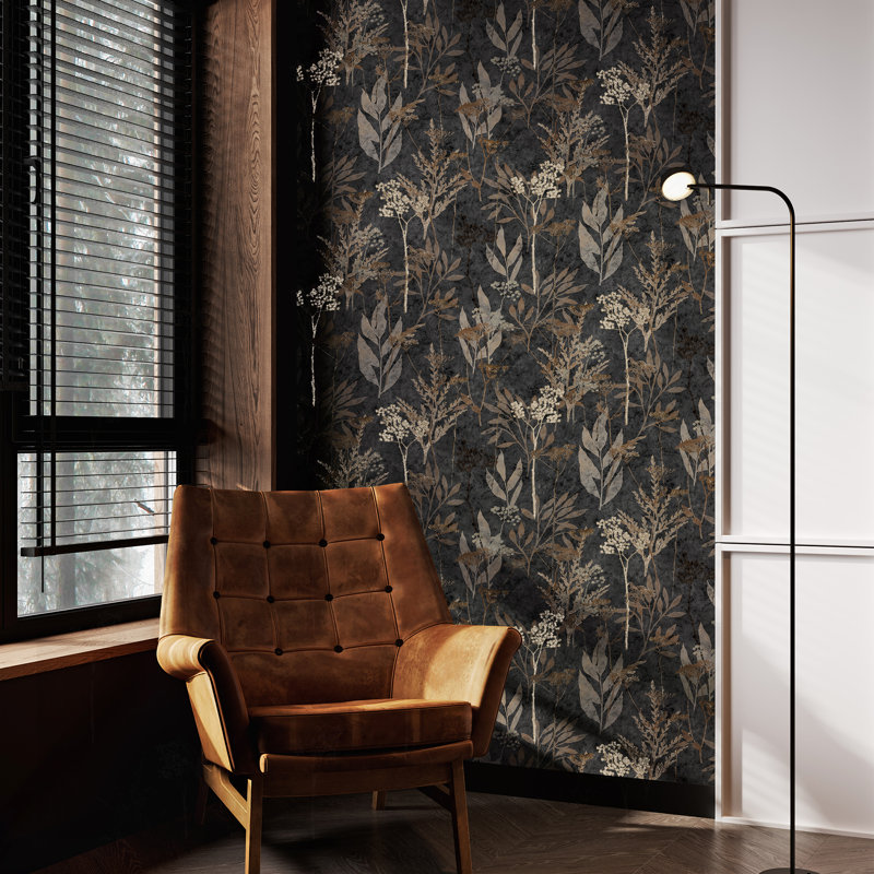 Solstice Black Gold Wallpaper, Black