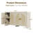 Designer 55.11" Curved Sideboard, Boho Rattan Arched 4-Door Buffet with Gold Handles & Adjustable Storage Shelves