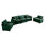 Ensemble de canapé en velours côtelé vert émeraude 5 pièces: canapé 3 places + 2 fauteuils simples, meubles de cinéma maison pour le salon