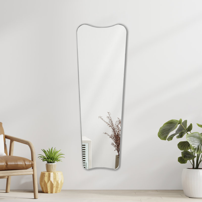 Grand miroir mural Alfie, Nickel, Verticale, 59,06 po x 19,69 po