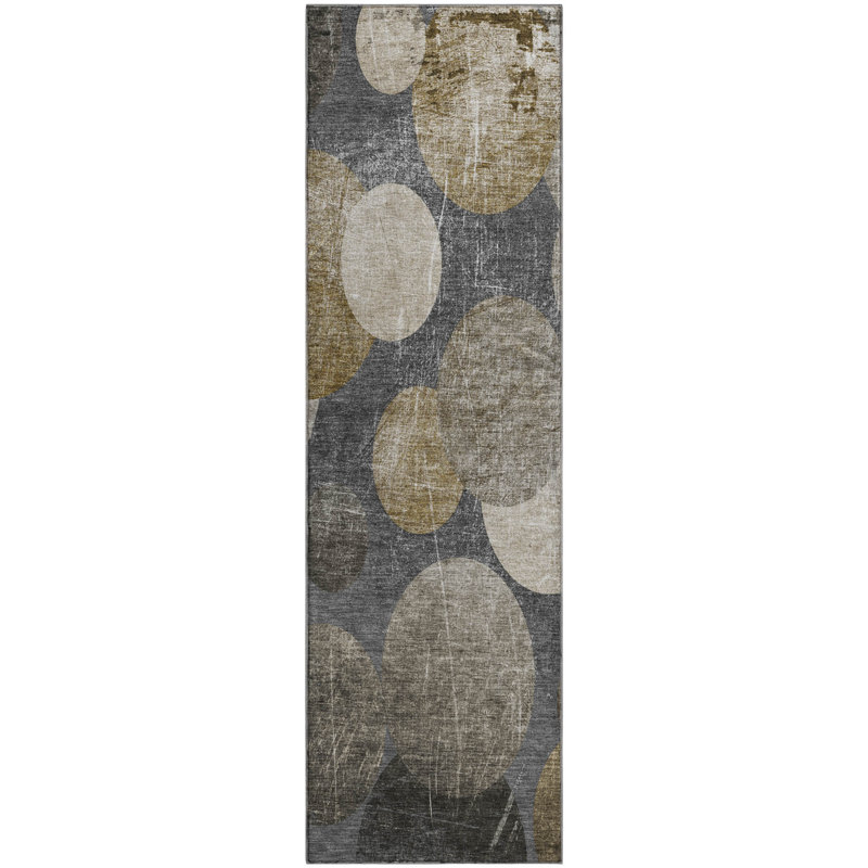 Premium Machine Washable Cerrito AMF556 Brown Rug, Runner 2'3" x 7'6"