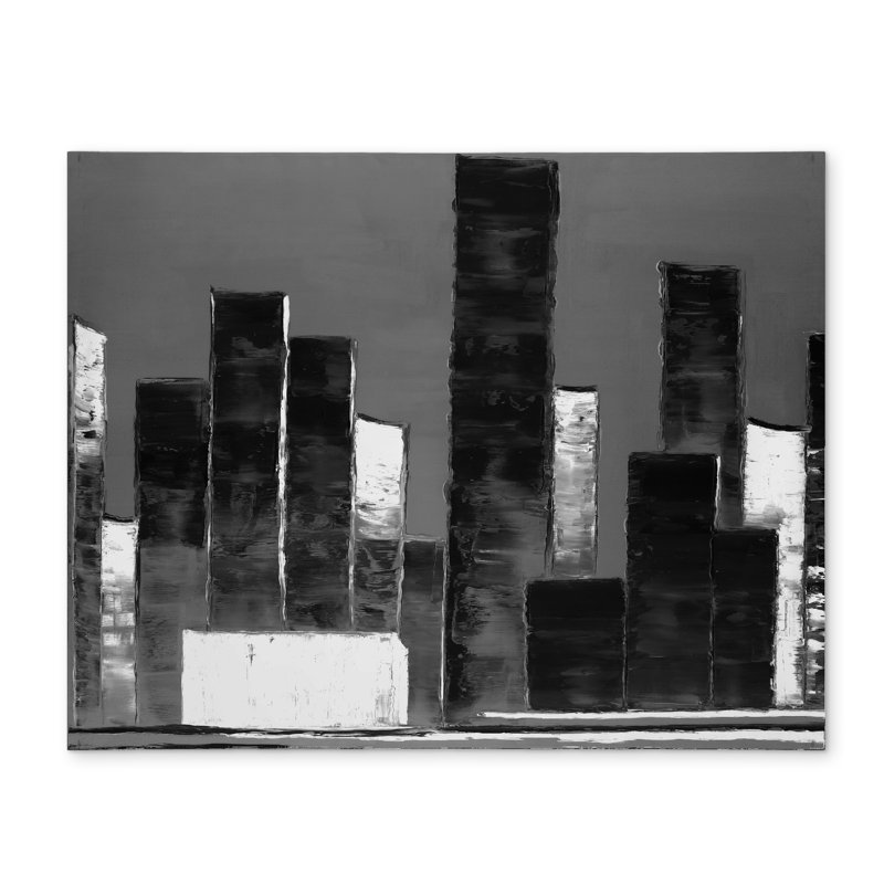 Contemporary Cities Shapes Placemat | Black & White Home Decor