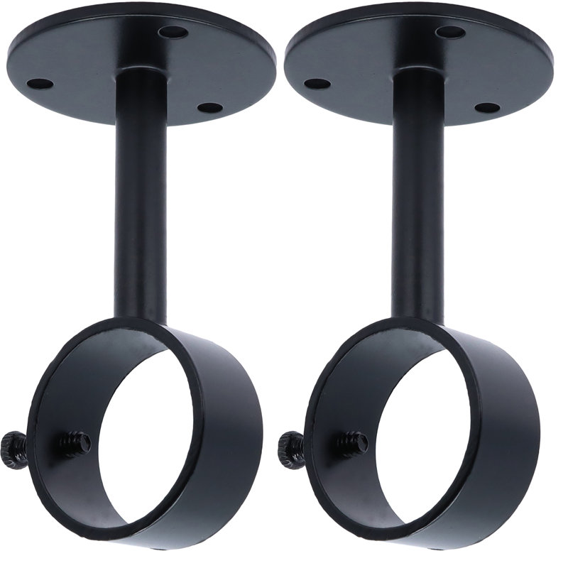 Meriville Ceiling-Mounted Brackets, for up to 1 ¼” Diameter Drapery Rods, Black