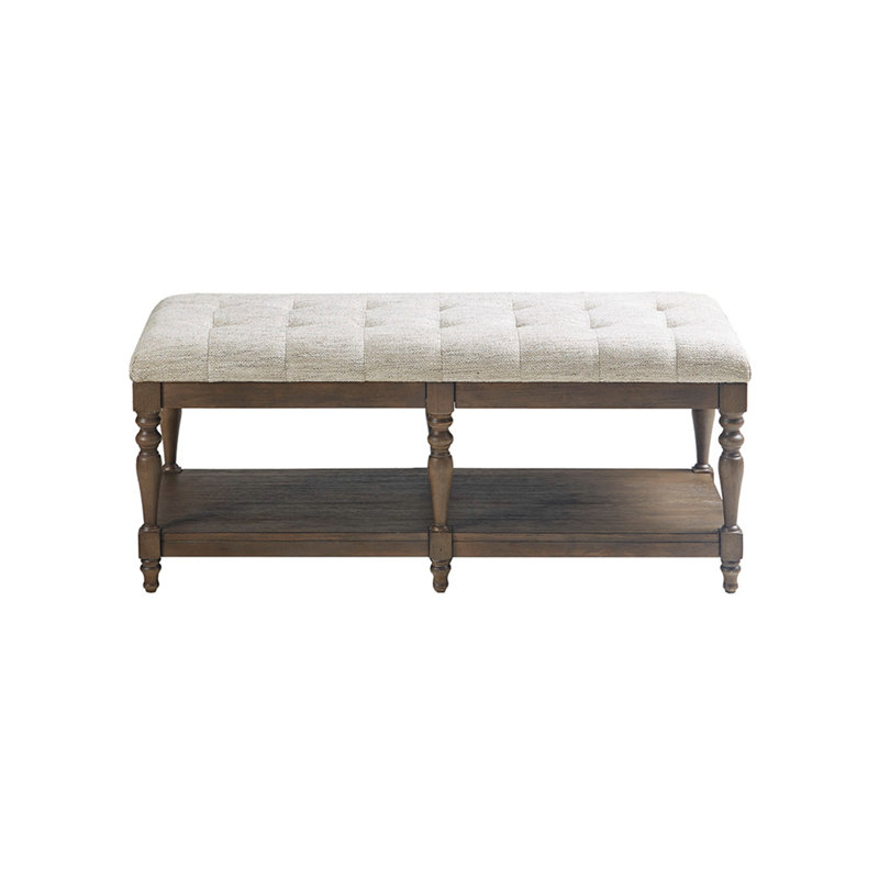 Tufted Accent Bench with Shelf