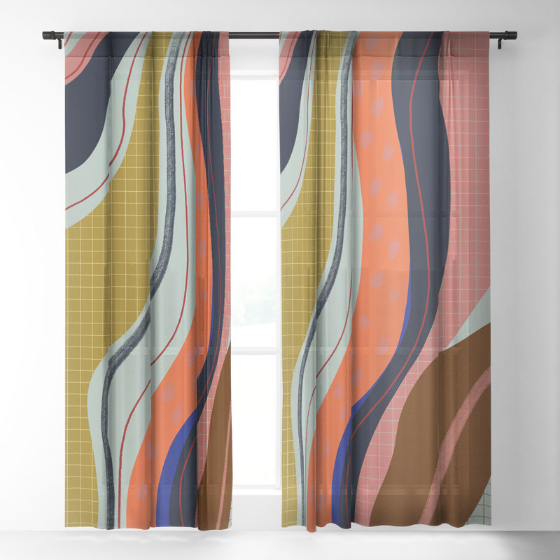 Amous Sheer Curtain Pair, 50" W x 108" L