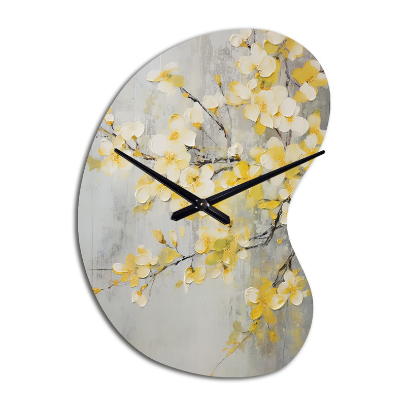 Pomme Blossom Harmony XV - horloge murale asymétrique en métal, forme unique, Petit